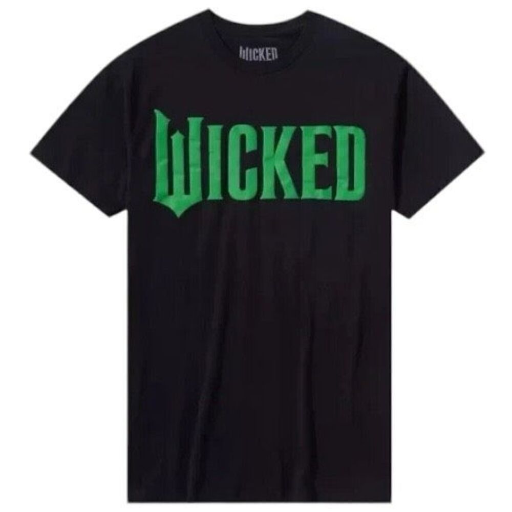 NEW Wicked Movie Glittery Logo Adult Short Sleeve T-Shirt XS